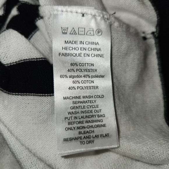 NWT Michael/Michael Kors Black/White Stripe Cardigan Gold Logo Buttons Size XL - Picture 7 of 11